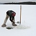 In the winter you have to chip through about 2 to 3 feet of ice to get to the water. Scooping for water