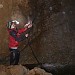 waterfall belay in the cave rappel