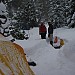 We were frozen by the time we made camp ... but had full intentions of making a snow quinzee.  As you can see we had plenty of `white gold` to work with.