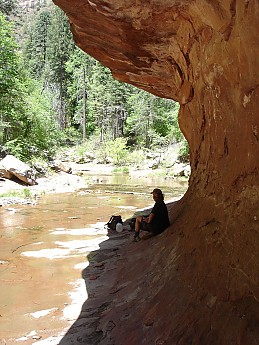 Lunch-break-beneath-round-cliff-in-West-