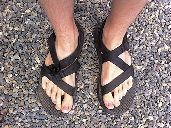 The Chaco Z1 Unaweep can be worn with the strap tightened (ie: left ...
