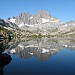 Banner Peak reflected in Garnett Lake along the JMT Banner Peak in August '09