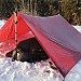 I camped on the summit of mountain near Seoul at last night.
winter camping under tarp