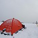 It was snowy and cold.
I climbed to the summit in midnight. winter backpacking