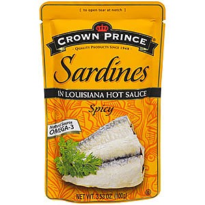 photo:   Crown Prince Sardines in Lousiana Hot Sauce snack/side dish