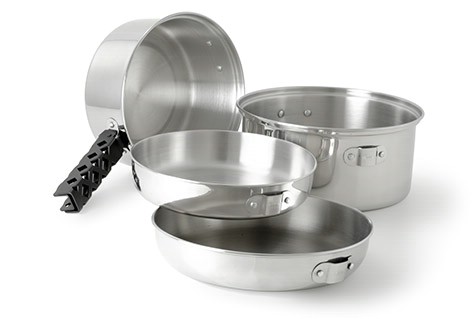 photo: GSI Outdoors Glacier Stainless Cookset Medium pot/pan
