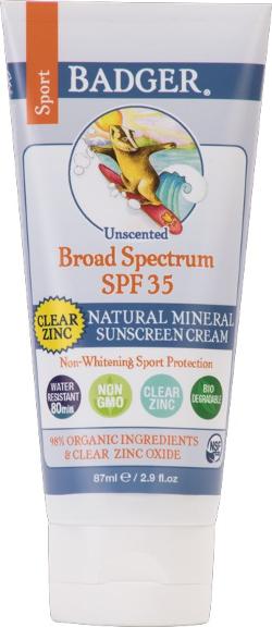 photo: Badger Sport Broad Spectrum SPF 35 Clear Zinc Sunscreen sunscreen