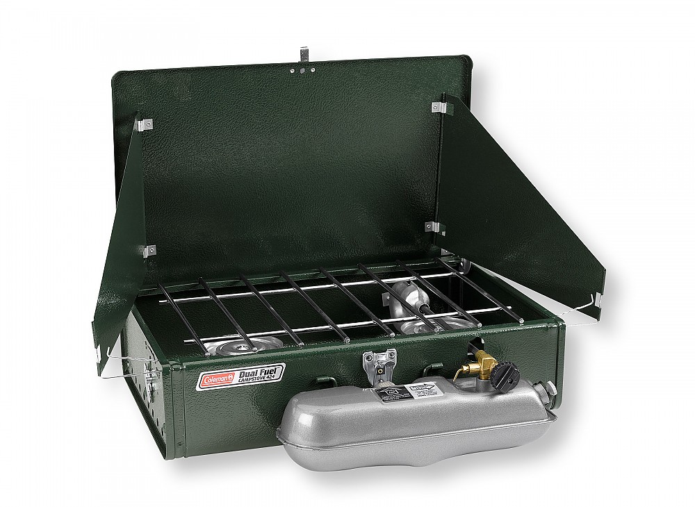 coleman 2 burner stove dual fuel