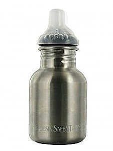 photo: New Wave Enviro Stainless Steel Children's Bottle with Sippy Cap 12 oz water bottle