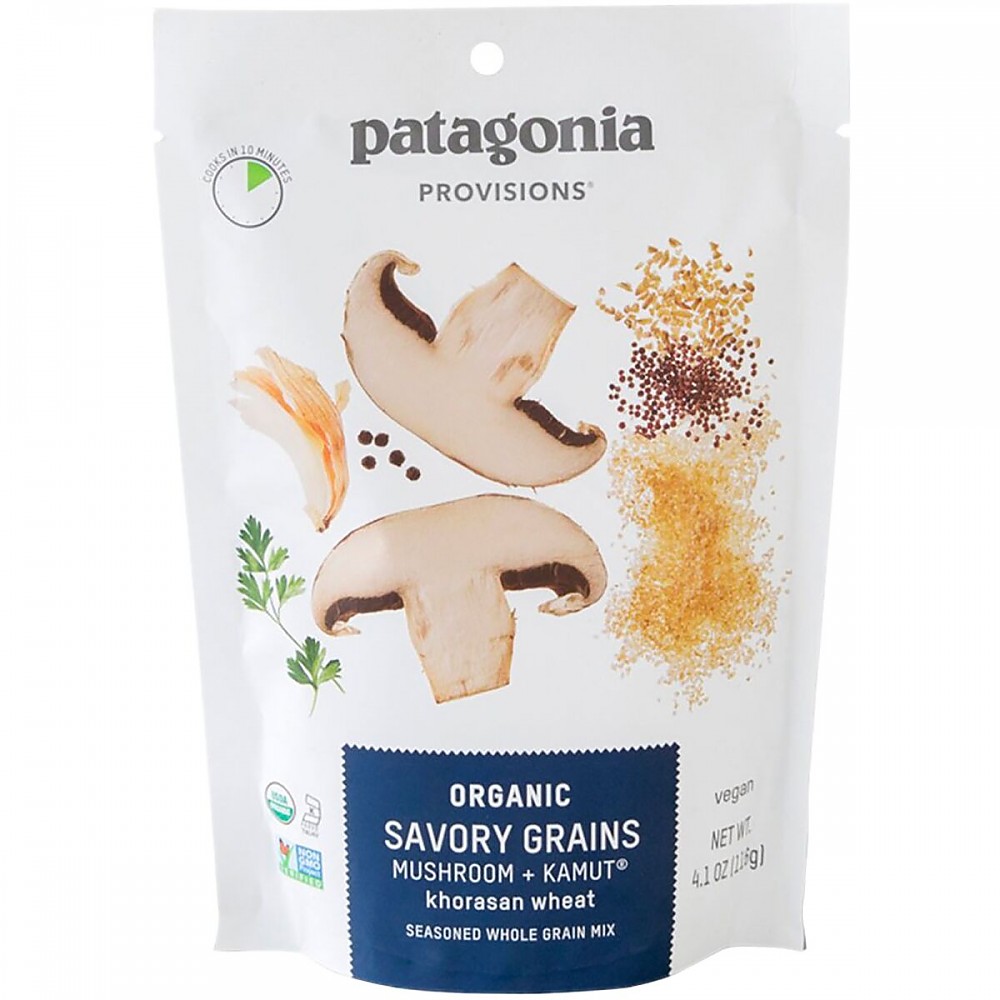 photo: Patagonia Provisions Organic Savory Grains Mushroom + KAMUT vegetarian entrée