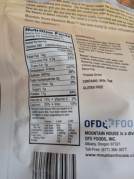 Freeze-Dried Scrambled Eggs with Bacon Can - Mountain House (GF) Glute – FoodStorageDepot