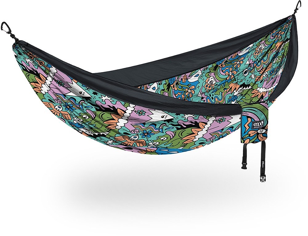 Eagles Nest Outfitters ENO Doublenest – Amaca Portatile Per Due Persone, In Nylon, Con Stampe Tribal, Colore Charcoal, Capacità 181 Kg, Leggera (538g) - 5