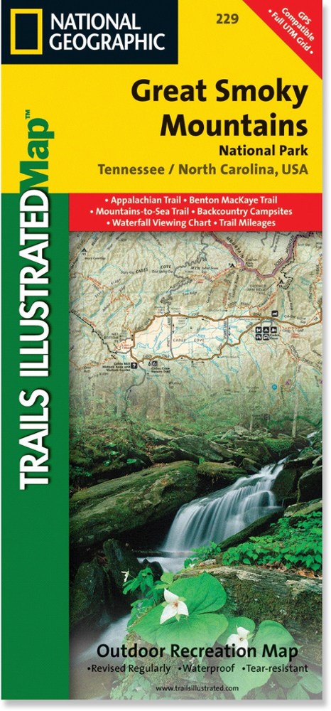 photo: National Geographic Great Smoky Mountains National Park Map us south paper map