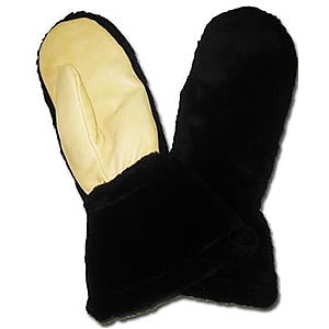 photo: Century Leather Products Black Pile Sno-Mitts fleece glove/mitten