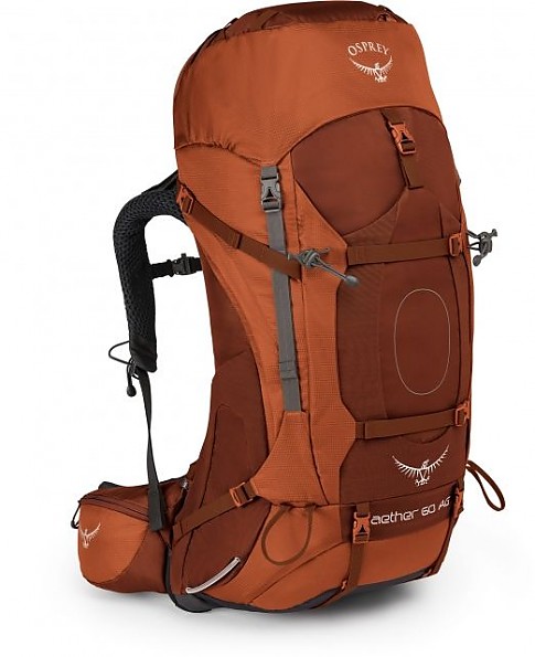 osprey aether 60 backpack Plus 60L Snowbiz ergonomically shaped back padding Osprey Packs Aether Plus 60
