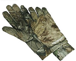 Men's Camo Hunting Gloves Sun Protection, Black / Large