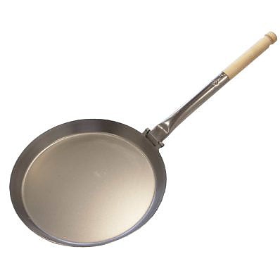 Stabilotherm JÄGARSTEKPANNA Original Carbon Steel Frying Pan with Foldable Birch Handle, for Outdoor Indoor Cooking, Camping, Travel-Friendly