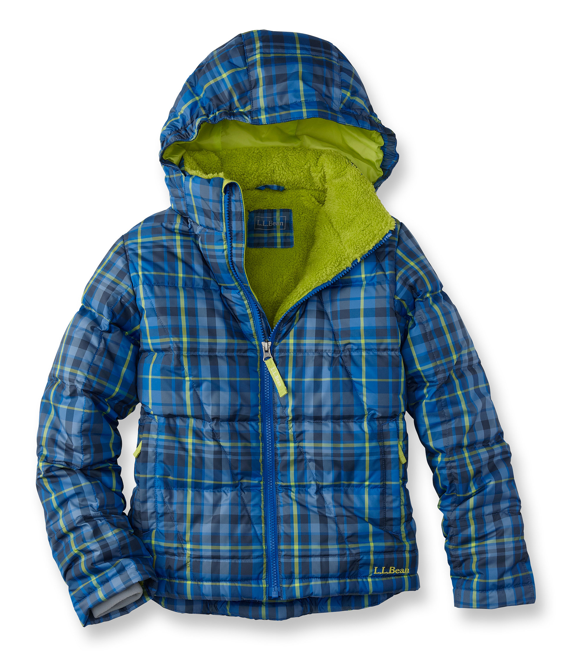 photo: L.L.Bean Fleece-Lined Down Jacket, Plaid down insulated jacket