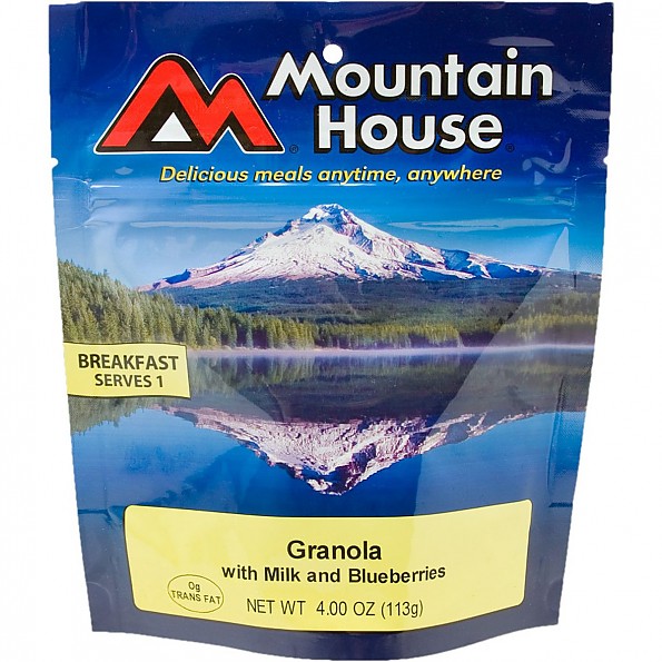 Mountain House Granola with Milk and Blueberries