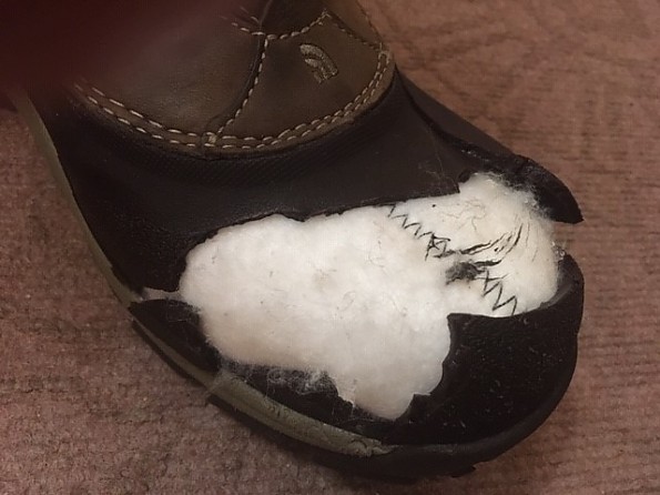 north face boots cracked