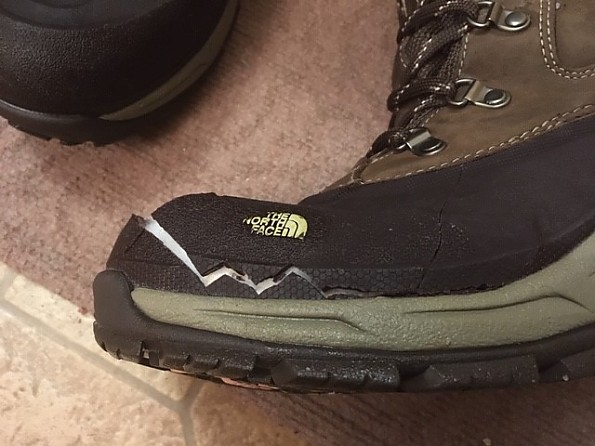 north face boots cracked