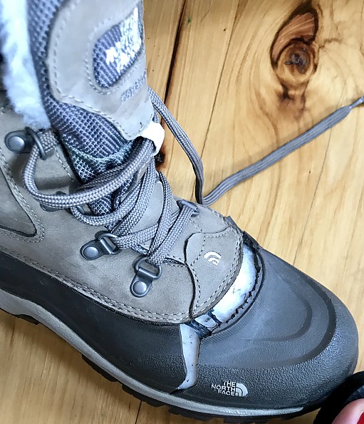 north face boots cracked