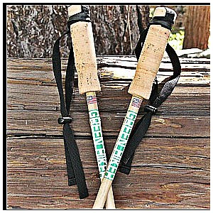 photo: American Trekking Pole Green Hiker Cork Grip Poles rigid trekking pole