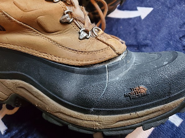 north face boots cracked