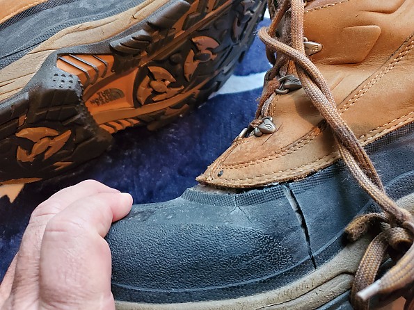 north face boots cracked