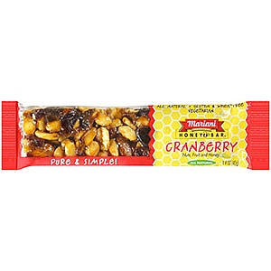 photo:   Mariani Cranberry Honeybar nutrition bar