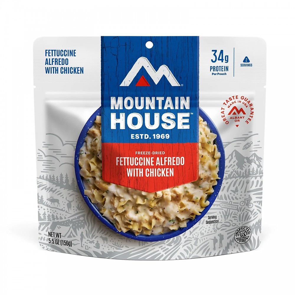 photo: Mountain House Fettuccine Alfredo with Chicken meat entrée
