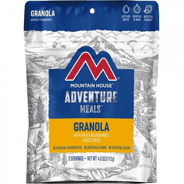 Mountain House Granola with Milk and Blueberries