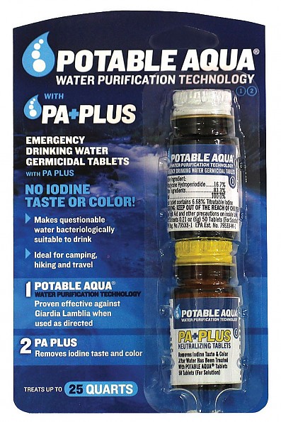 Potable Aqua Water Purification Tablets with P.A. Plus