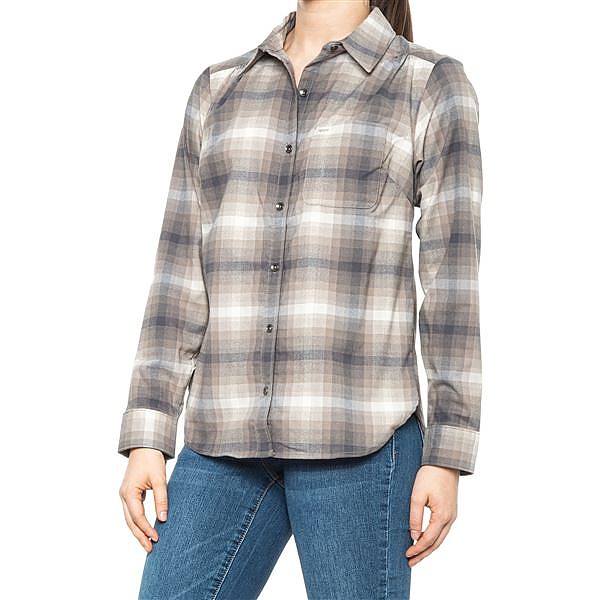 photo: Royal Robbins Women's Merinolux Flannel Long Sleeve Shirt hiking shirt