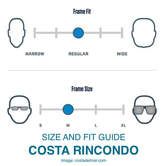 Costa Sunglasses Size Guide