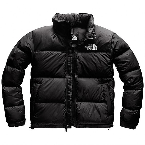 white and black north face puffer jacket