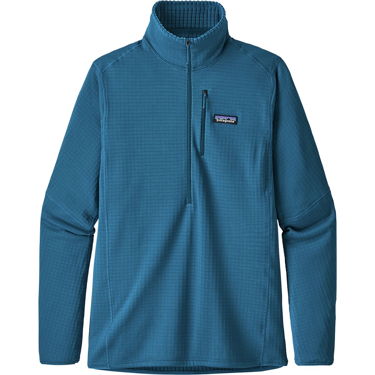 2000s- Patagonia R1 Flash Pullover 40102SP Half-Zip Fleece Pullover, Made in USA, Men's XL equivalent. polyester red type reddish brown Vintage Second Hand