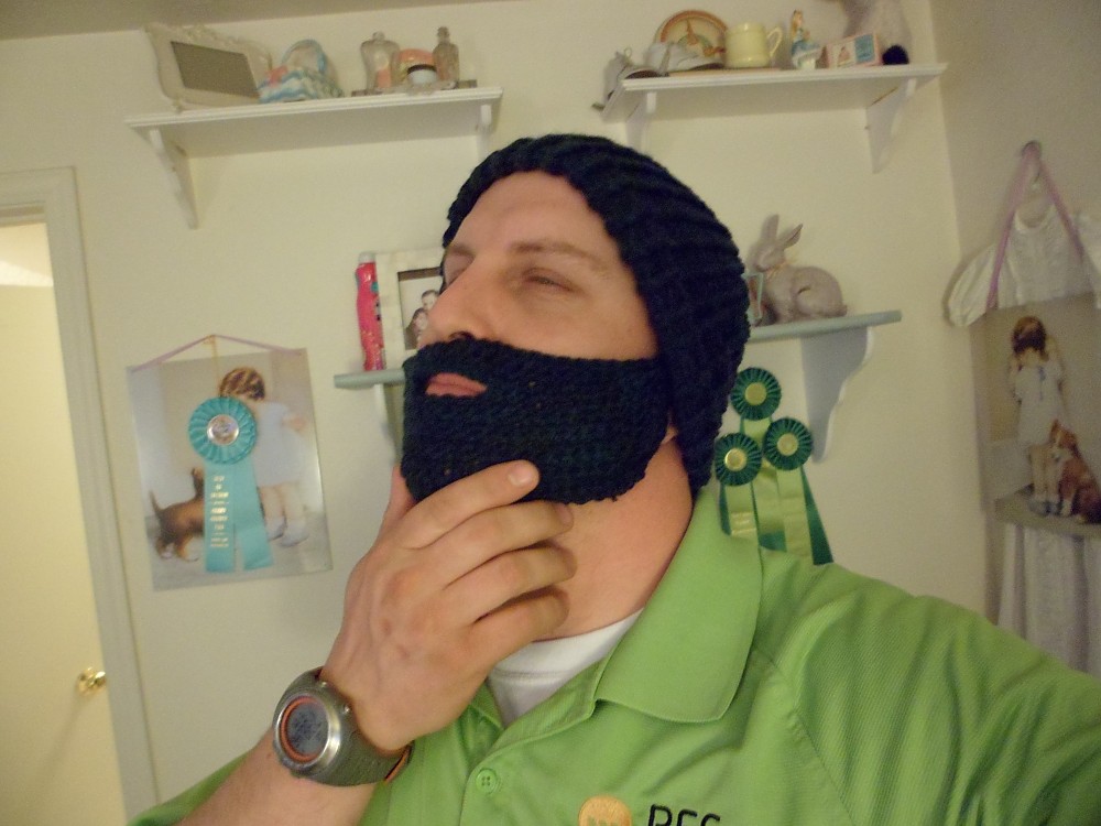 photo:   Bearded Stocking cap (home-made) outdoor clothing product