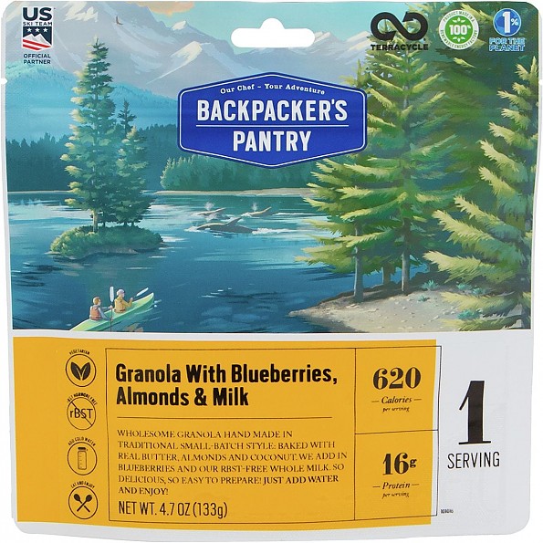 Backpacker's Pantry Granola with Milk and Blueberries
