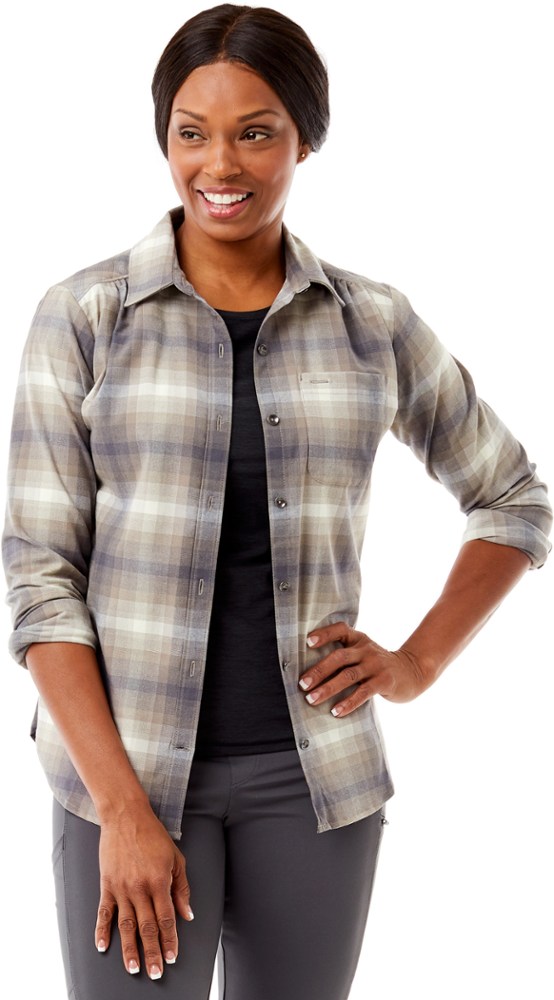 photo: Royal Robbins Women's Merinolux Flannel Long Sleeve Shirt hiking shirt